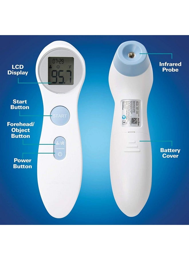 Digital Forehead Thermometer - Infrared - White (Body Temperature Reader, Lightweight, Compact)