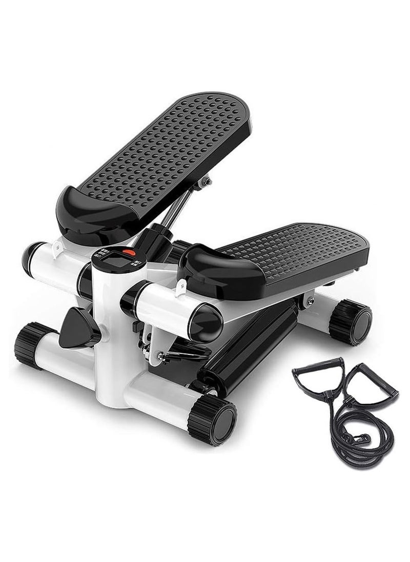 Mini Stepper Trainer with Adjustable Height Resistance Bands and LCD Monitor Air Climber Exercise Machine