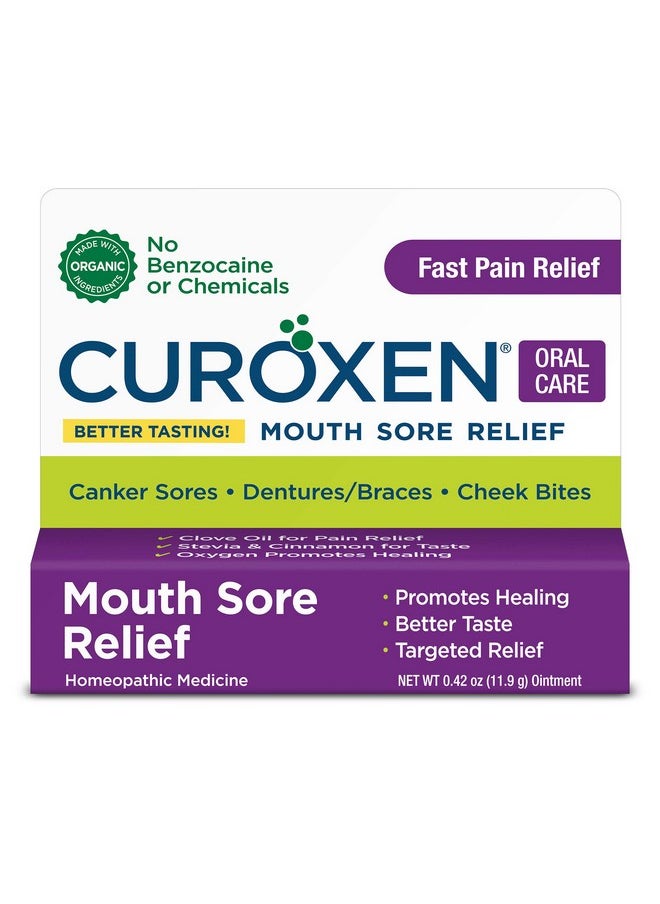 Mouth Sore Relief, Made With All-Natural Ingredients Including Olive Oil, Calendula, Beeswax, Clove Essential Oil, And Cinnamon Oil, Gluten-Free - 0.42 Oz