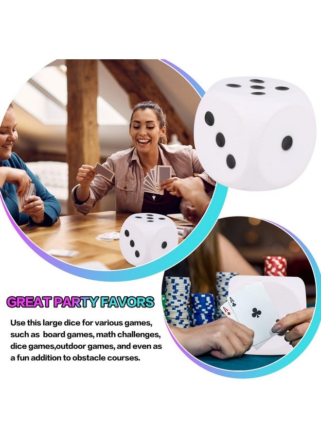 5.9'' Large Foam Dice Squishies Jumbo Dice For Classroom Game Dice Kids Toys Collection Decorative Props(White)