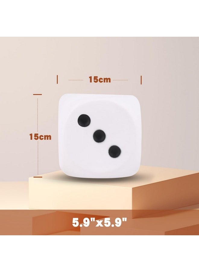 5.9'' Large Foam Dice Squishies Jumbo Dice For Classroom Game Dice Kids Toys Collection Decorative Props(White)