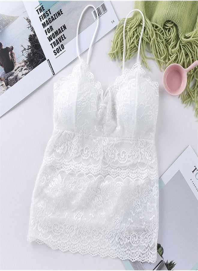 Fashion Trend Lace Vest White