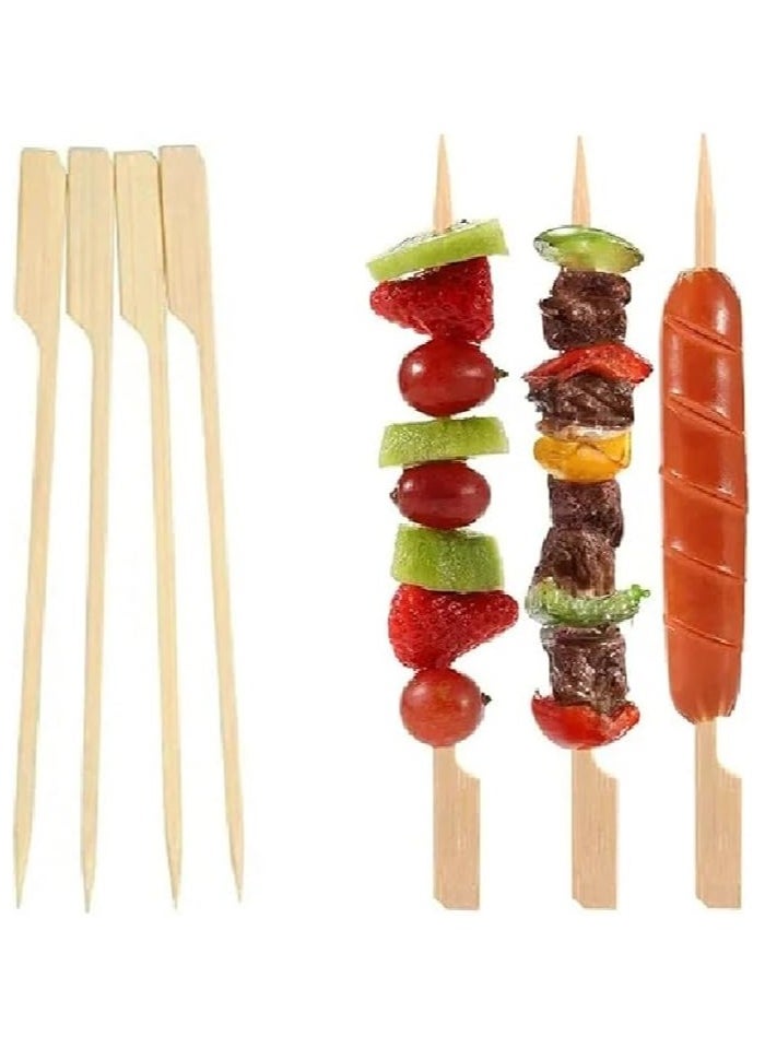 PESCADOR 200PCS Cocktail Picks Bamboo Skewers For Appetizers, Beynant Paddle Wooden Skewers, Fancy Flat Toothpicks For Appetizers, 15cm 5.9IN Bamboo Sticks For Party Sandwich Fruit Boards Accessories