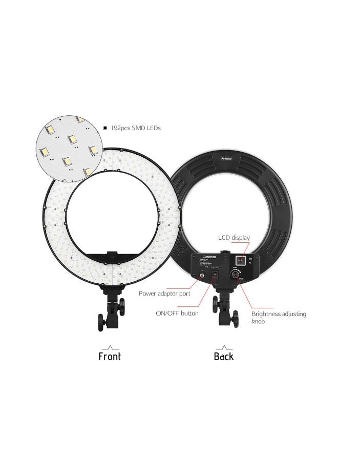 Dimmable LED Studio Ring Light White/Orange