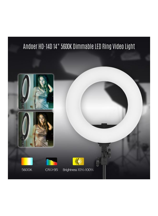 Dimmable LED Studio Ring Light White/Orange