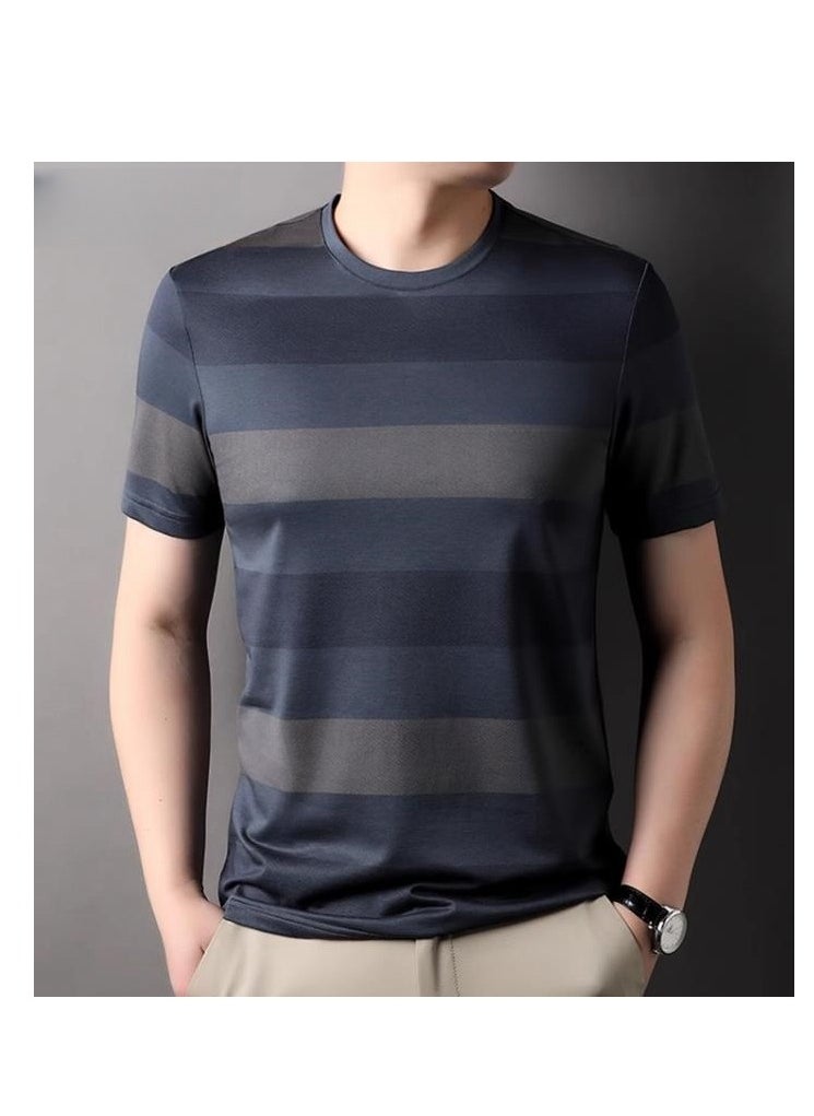 Men's Contrasting Round Neck Short Sleeved Shirt