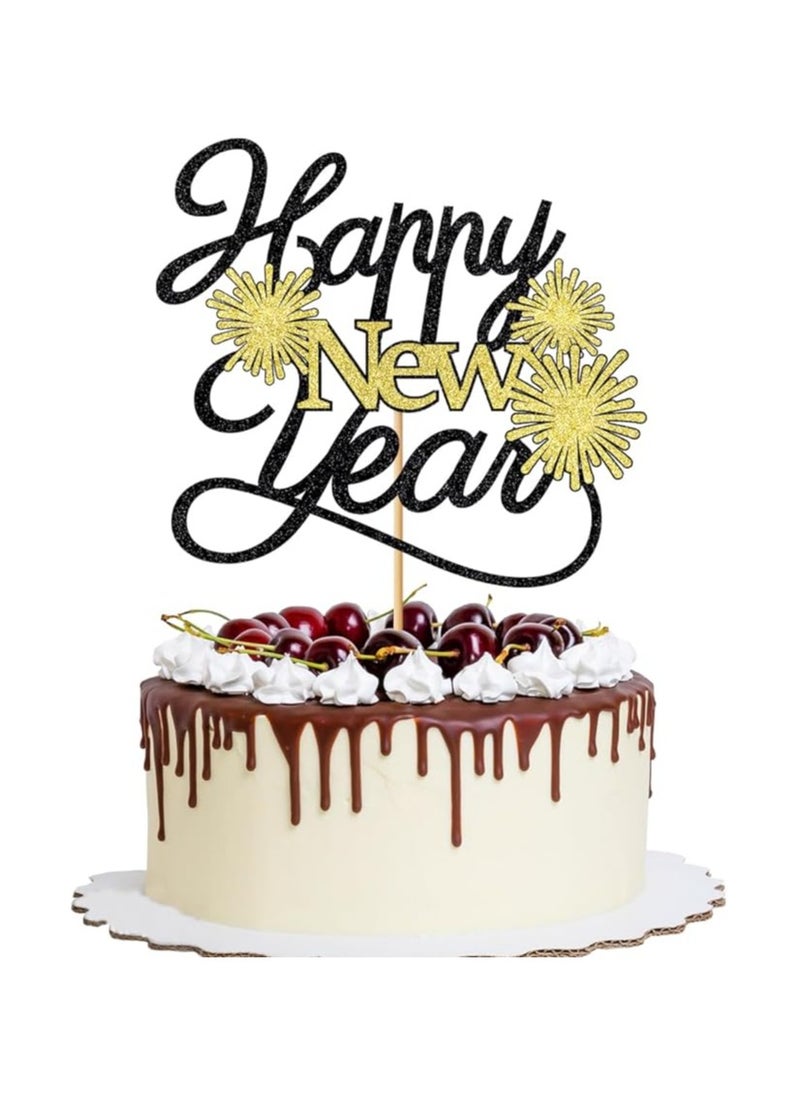 Happy New Year Cake Topper，Welcome 2025 Cake Topper，Glitter Hello 2025 Cake 2025 Decorations