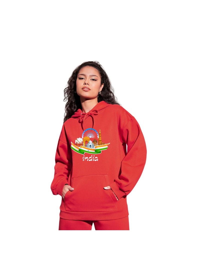 India Hoodies For Both Men And Women-Soft Cotton Pullover-Long Sleeve With Drawstring And Kangaroo Pockets-Ideal Unisex Hoodie For Indoor And Outdoor