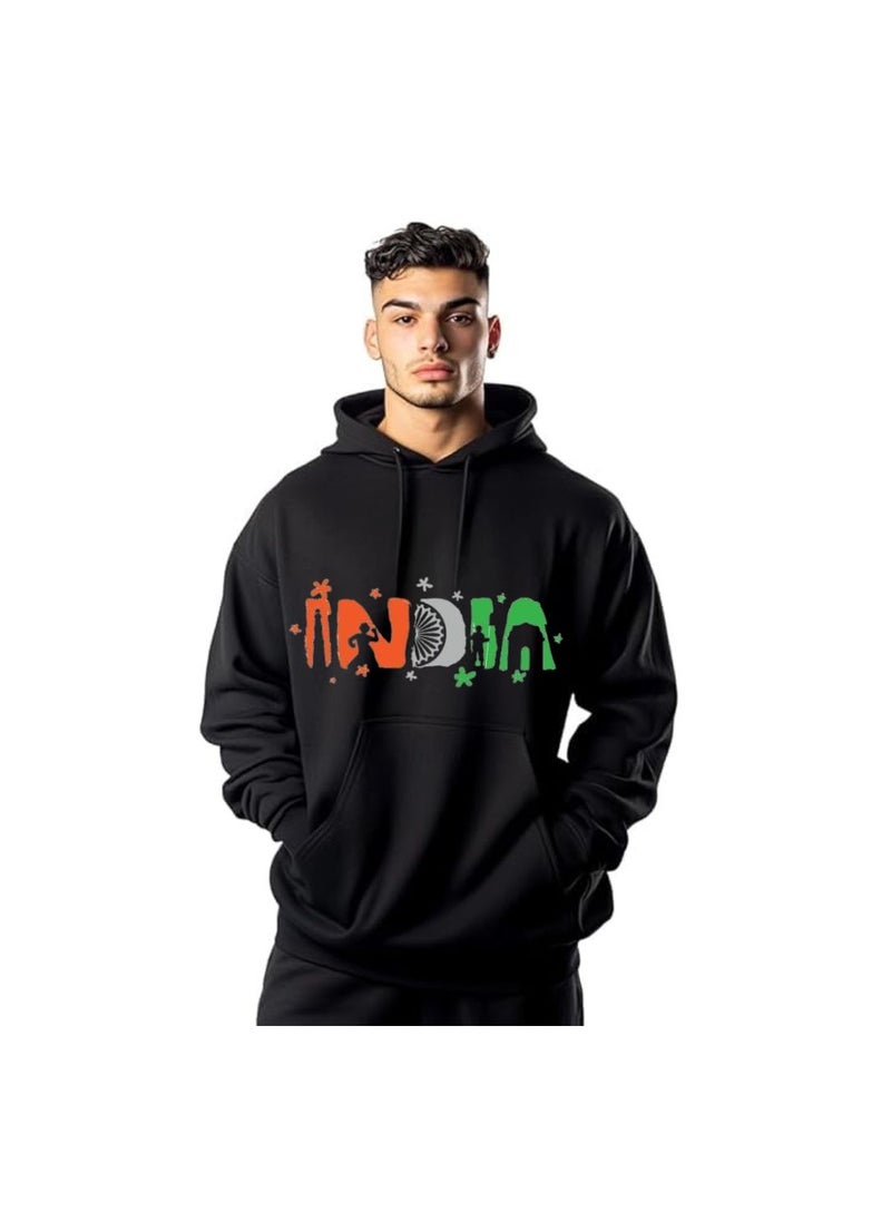 India Hoodies For Both Men And Women-Soft Cotton Pullover-Long Sleeve With Drawstring And Kangaroo Pockets-Ideal Unisex Hoodie For Indoor And Outdoor