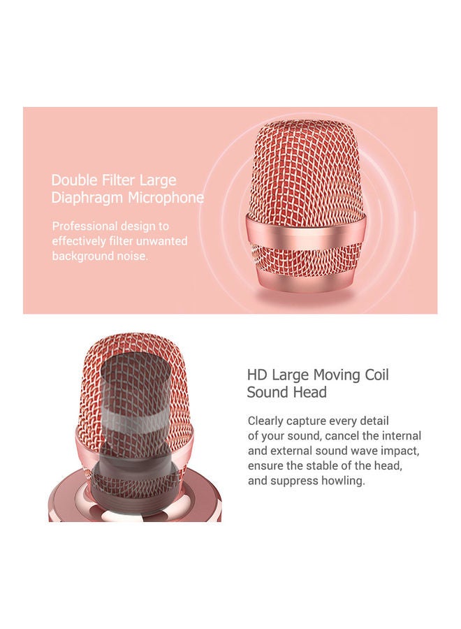 Handheld BT Wireless Mobile Phone Microphone I-7051 Rose Gold