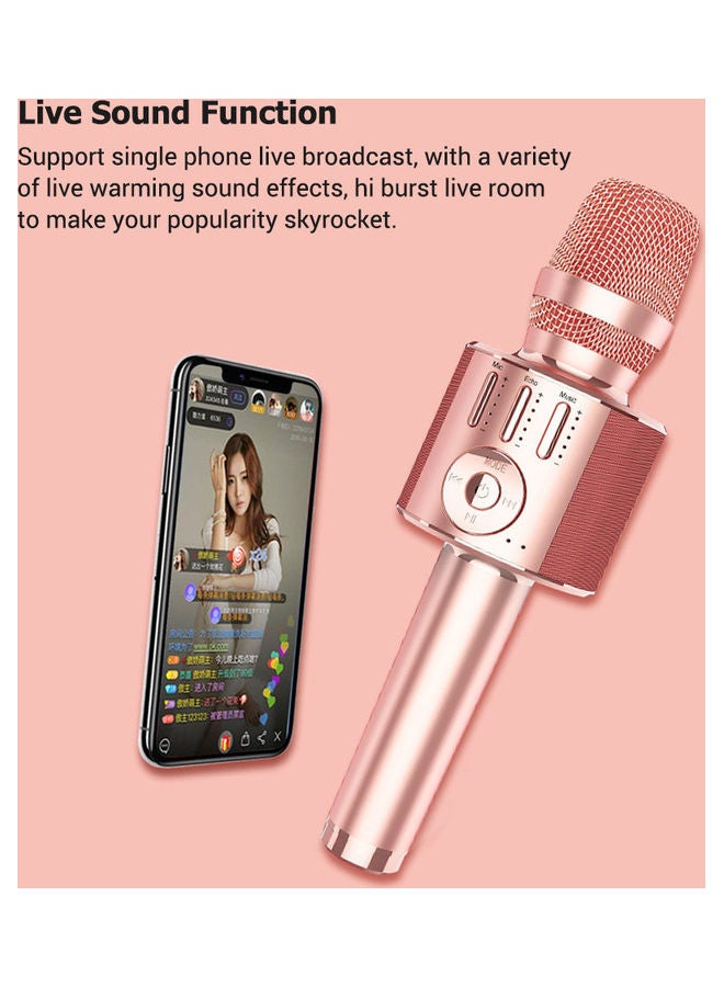 Handheld BT Wireless Mobile Phone Microphone I-7051 Rose Gold