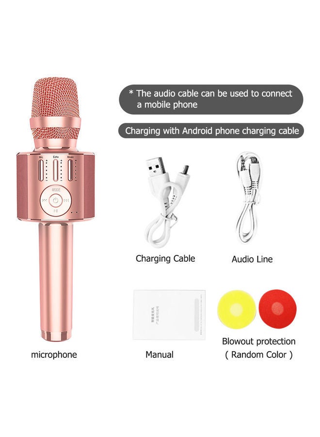 Handheld BT Wireless Mobile Phone Microphone I-7051 Rose Gold