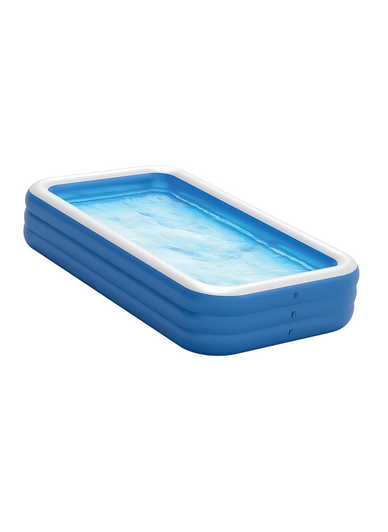 Inflatable Swimming Pool Big with Force Support and Sun Protection Durable Design for Comfortable Outdoor Fun, Green Lion GNINSPOOL3BL - Blue