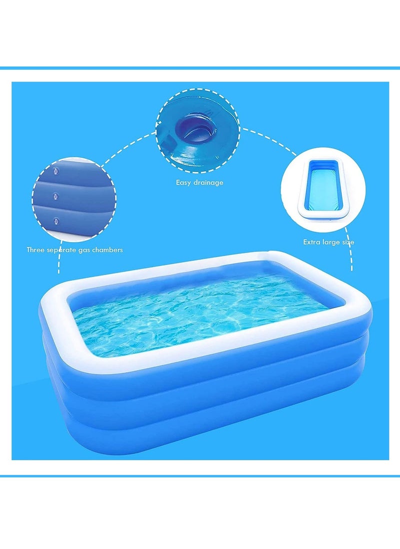 Inflatable Swimming Pool Small with Force Support and Sun Protection Durable Design for Comfortable Outdoor Fun, Green Lion GNINSPOOL2BL - Blue