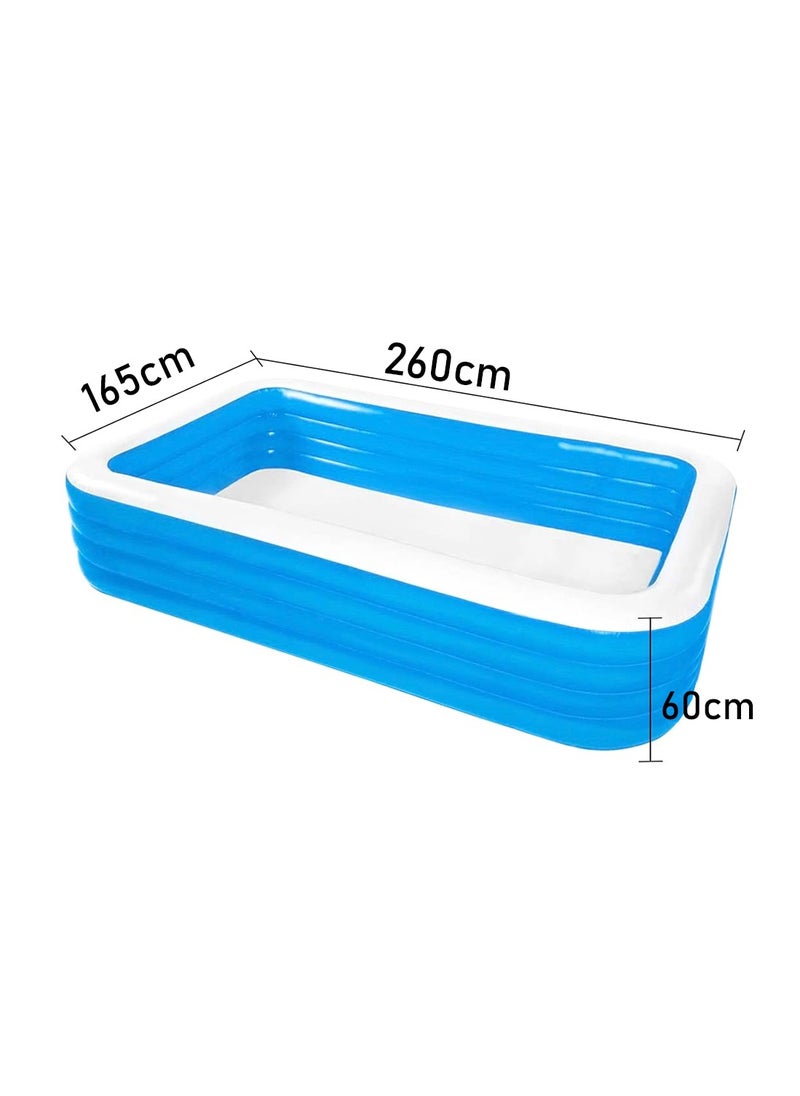 Inflatable Swimming Pool Small with Force Support and Sun Protection Durable Design for Comfortable Outdoor Fun, Green Lion GNINSPOOL2BL - Blue