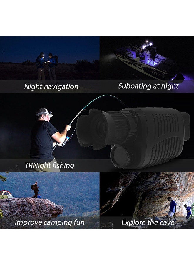 Outdoor Night-Visions Device Infrared Optical Monocular Device 10 Languages 5X Digital Zoom Photo Video Playback 500~1000M Full Dark Viewing Distance for Outdoor Hunt Boating