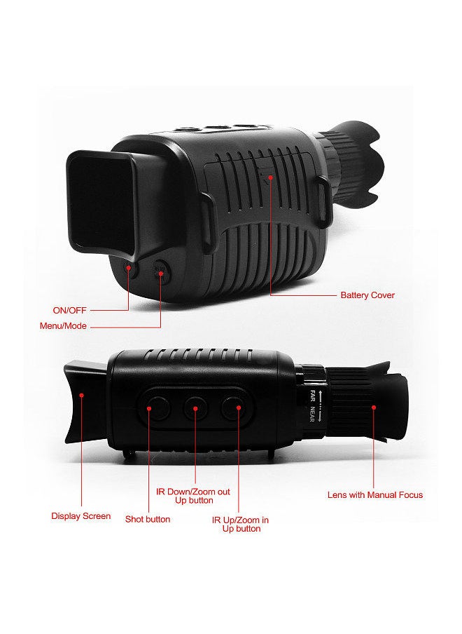 Outdoor Night-Visions Device Infrared Optical Monocular Device 10 Languages 5X Digital Zoom Photo Video Playback 500~1000M Full Dark Viewing Distance for Outdoor Hunt Boating