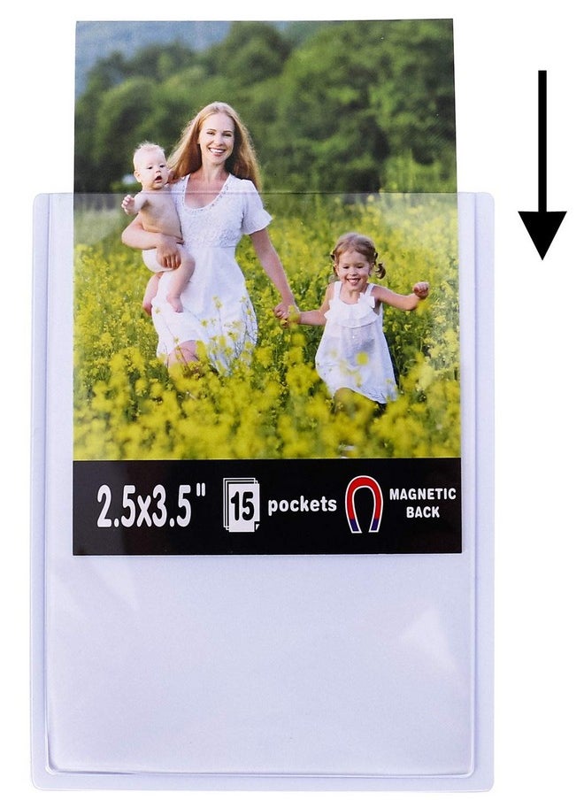 Magnetic Picture Frame,Magnetic Frame 2.5X3.5,Photo Magnets For Refrigerator,White,15 Pack