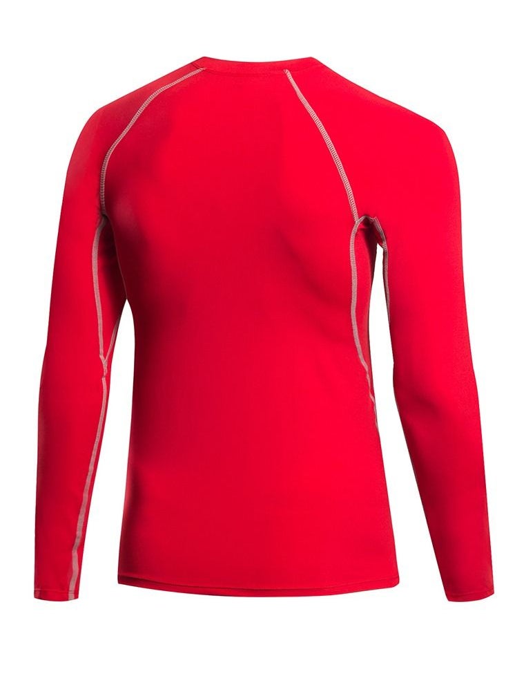 Men Quick Dry Long Sleeve T-Shirt Red