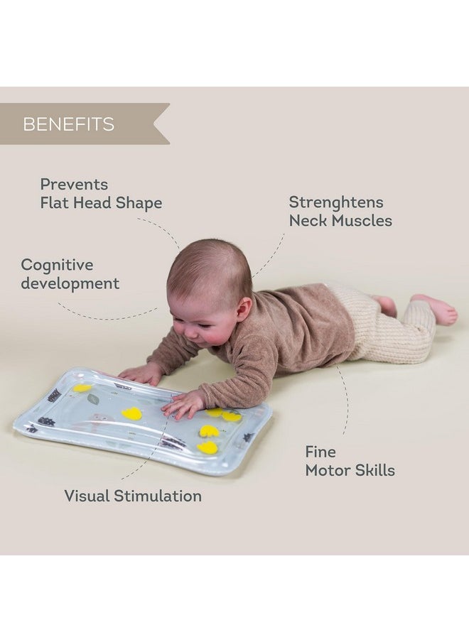Tummy Time Water Mat For Babies - Stimulating Rabbit & Hedgehog Tummy Time Sensory Mat With Water Fill - Baby Tummy Time Play Mat, Water Mat For Babies, Infant Toys