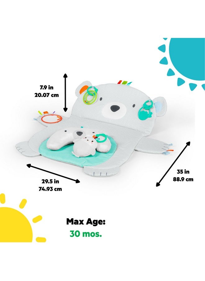 Tummy Time Prop & Play Baby Activity Mat With Support Pillow & Taggies - Polar Bear 35 X 29.5 In., Newborn And Up