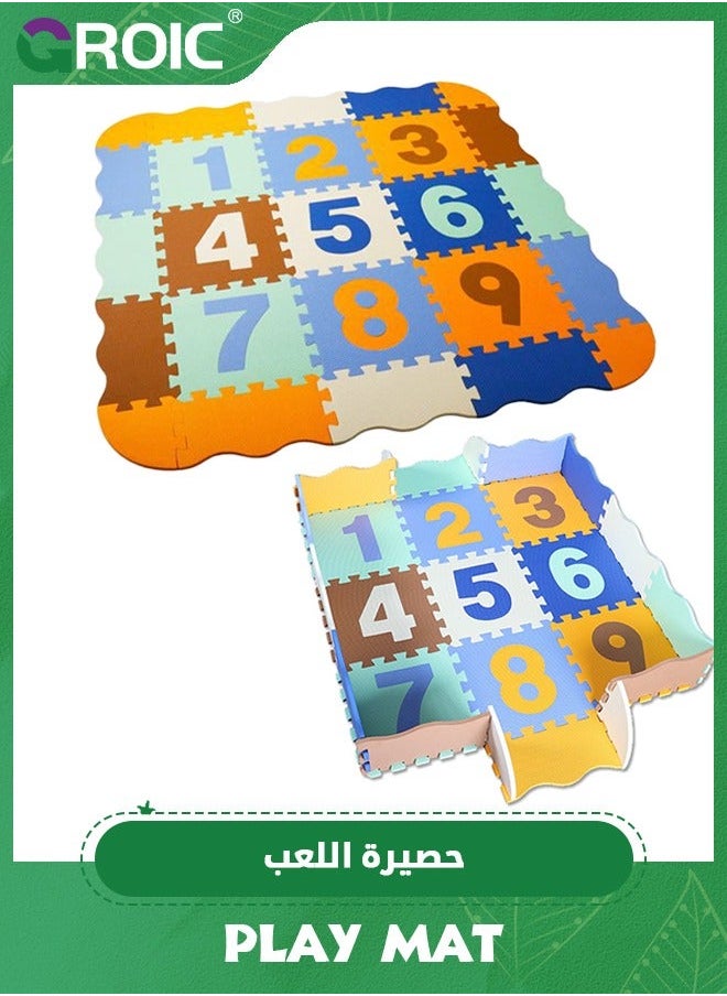 Baby Puzzle Mat,Foam Play Mat Foam Floor Tiles with Numbers,Interlocking Crawling Playmat for Kids