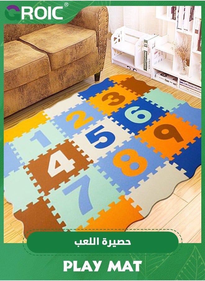 Baby Puzzle Mat,Foam Play Mat Foam Floor Tiles with Numbers,Interlocking Crawling Playmat for Kids