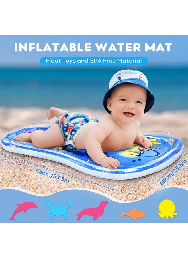 Baby Play Gym With Tummy Time Water Play Mat, 2 In 1 Baby Activity Gym With Music And Lights, Kick And Play Piano Gym For Baby Newborn Infants Toys 0 3 6 12 Months Girl & Boy