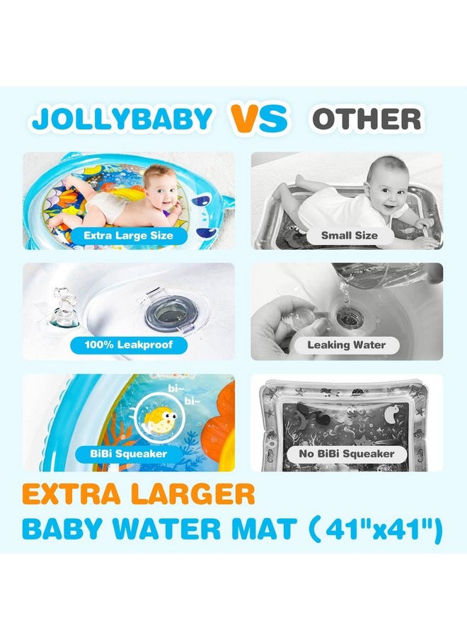 Extra Large Tummy Time Water Mat For Babies 0-6-12 Months, Tummy Time Infant Sensory Toys For Baby 0-3-6 Months, Baby Play Mat Activity Gym For Floor, Playmat For Baby Shower Gifts, Shark