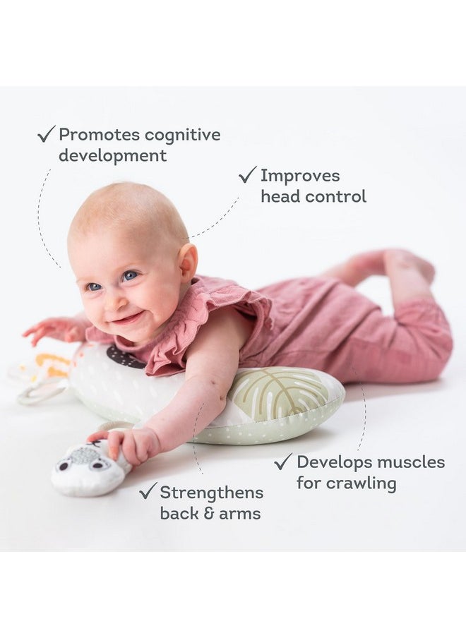Ergonomic Tummy Time Pillow With Teether And Rattle - Soft And Supportive Baby Prop Pillow For Enhanced Motor Skills Development