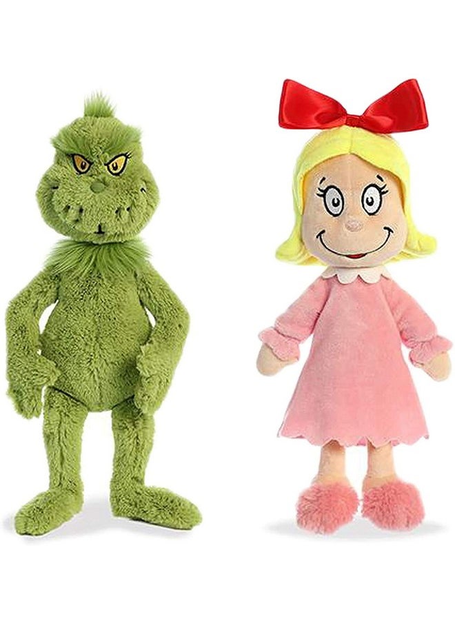 World Plush - Dr. Seuss The Grinch 18In With Dr. Seuss Cindy Lou Who 12In
