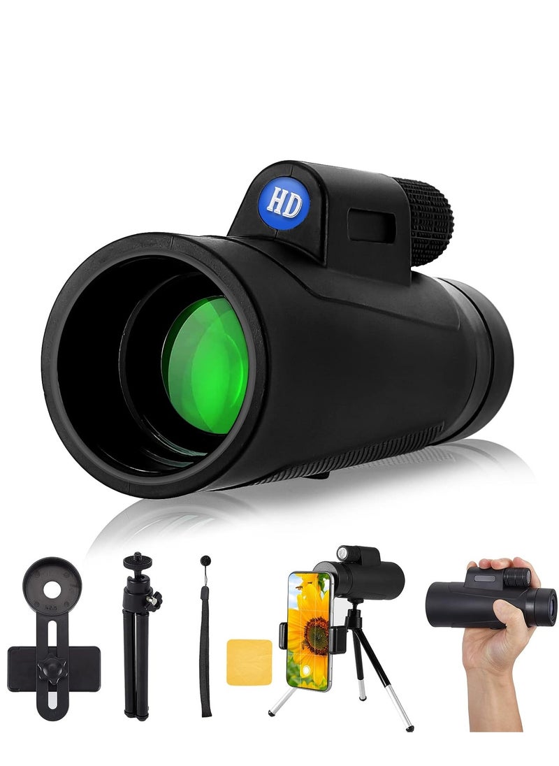 Monocular Telescope Saparlo Large BAK 4 Prism Night Vision Monocular with Smartphone Holder & Tripod Waterproof Handheld Telescope for Hunting Camping Bird Watching Travelling Wildlife Secenery