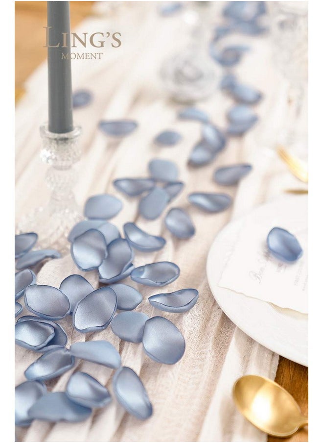 200Pcs Rose Petals, Silk Flower Petals For Wedding/Aisle/Flower Girl Baskets/Table Centerpiece Décor,Etc.Dusty Blue Baby Blue