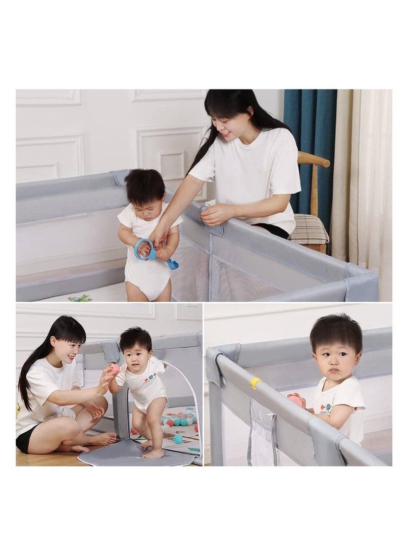 Baby Playpen Fence,Packable Portable Sturdy Extra Large Baby Safety Activity Center Playard With Gate, Breathable Mesh,200*180cm