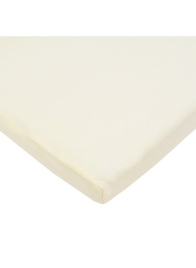 100% Natural Breathable Cotton Jersey Knit Fitted Bassinet Sheet, Cream, 15