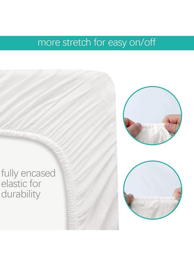 100% Cotton Bassinet Sheets Compatible With Yadaqe, Larex, Li'L Pengyu, Bcol, Miclassic, Milliard, Tcbunny And Evolur Stellar Bedside Bassinet, 2 Pack, Ultra Soft Bassinet Sheet For Baby, White