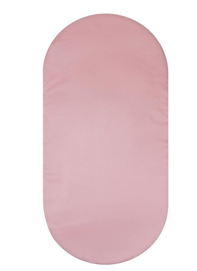 Silk Bassinet Sheet - 100% Pure Mulberry Silk Sleep Surface- 19 Momme 6A High-Grade Fibers For Baby Hair For Hourglass, Oval,Rectangle Pads/Mattress With Satin Skirt Pink