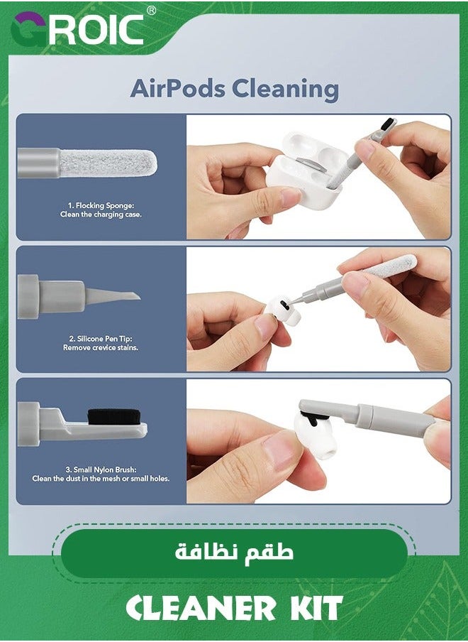 Electronics Cleaner Kit, 6-in-1 Keyboard Cleaning Multifunctional Electronic Tool for Earbuds/Phone/Laptop/PC Monitor/Camera/Watch