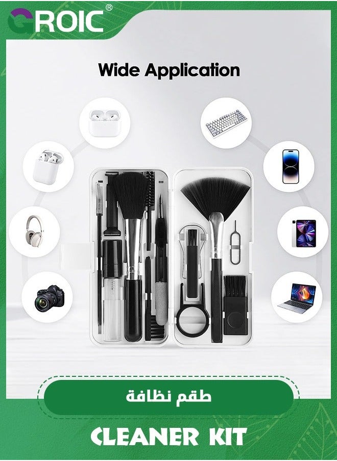 18 in 1 Electronic Cleaner Kit, Laptop Screen Keyboard Cleaning Kit with 3 Earbud Pen for Airpod iPhone iPad MacBook Pro, Brush Tool Computer, Camera Lens, PC Monitor, Cell Phone