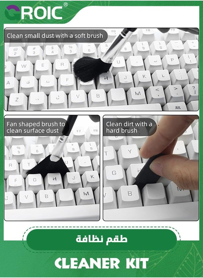 18 in 1 Electronic Cleaner Kit, Laptop Screen Keyboard Cleaning Kit with 3 Earbud Pen for Airpod iPhone iPad MacBook Pro, Brush Tool Computer, Camera Lens, PC Monitor, Cell Phone