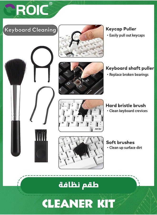 18 in 1 Electronic Cleaner Kit, Laptop Screen Keyboard Cleaning Kit with 3 Earbud Pen for Airpod iPhone iPad MacBook Pro, Brush Tool Computer, Camera Lens, PC Monitor, Cell Phone