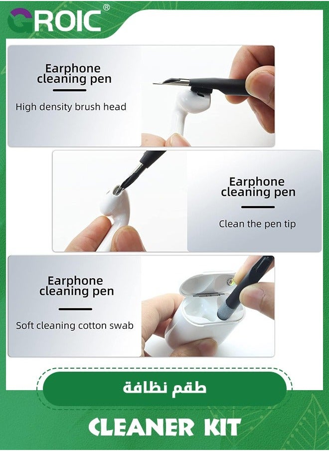 18 in 1 Electronic Cleaner Kit, Laptop Screen Keyboard Cleaning Kit with 3 Earbud Pen for Airpod iPhone iPad MacBook Pro, Brush Tool Computer, Camera Lens, PC Monitor, Cell Phone