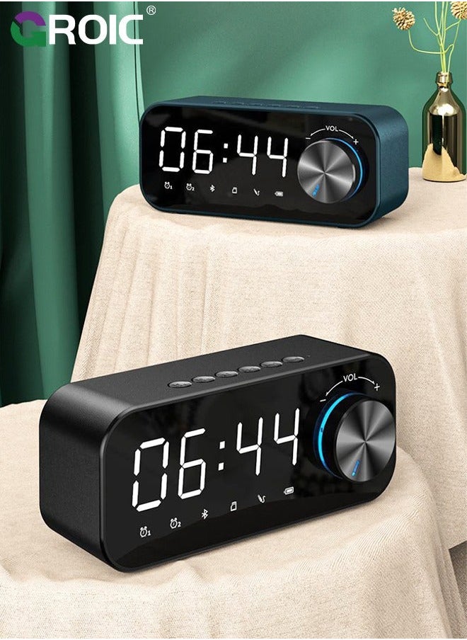 Dual Alarm Clock Radio with Weekday/Weekend, LED Display for Bedroom, USB Charging Port, Precise Volume Control, Auto-Off Timer