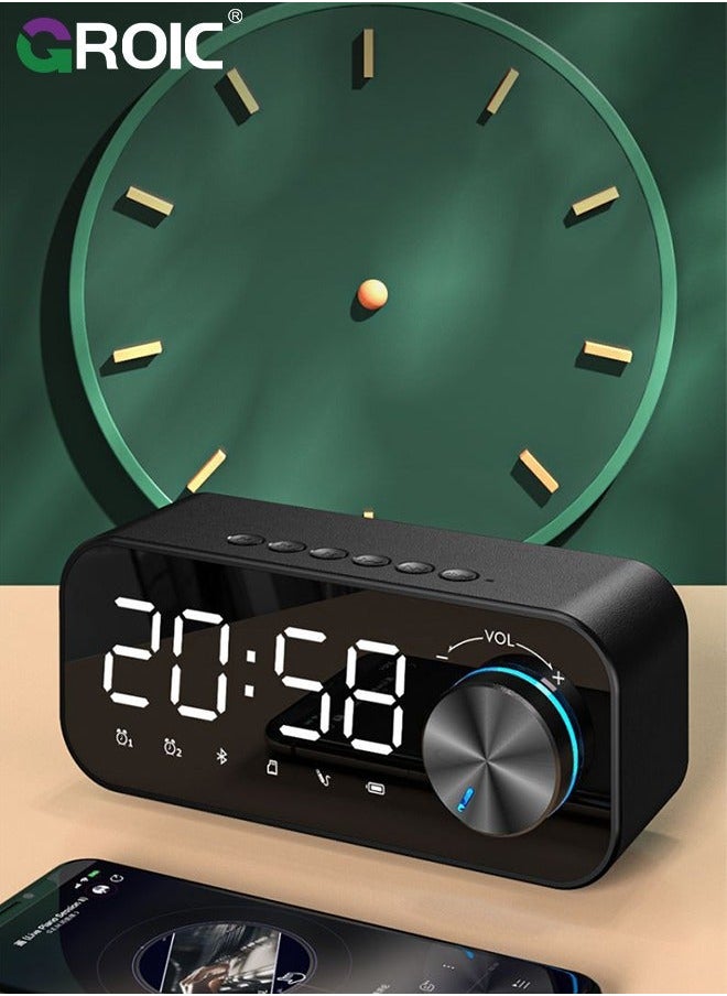 Dual Alarm Clock Radio with Weekday/Weekend, LED Display for Bedroom, USB Charging Port, Precise Volume Control, Auto-Off Timer