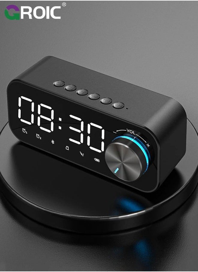 Dual Alarm Clock Radio with Weekday/Weekend, LED Display for Bedroom, USB Charging Port, Precise Volume Control, Auto-Off Timer