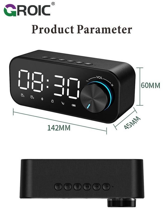 Dual Alarm Clock Radio with Weekday/Weekend, LED Display for Bedroom, USB Charging Port, Precise Volume Control, Auto-Off Timer
