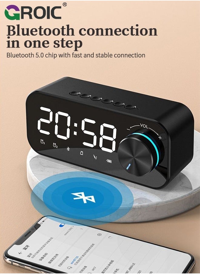 Dual Alarm Clock Radio with Weekday/Weekend, LED Display for Bedroom, USB Charging Port, Precise Volume Control, Auto-Off Timer