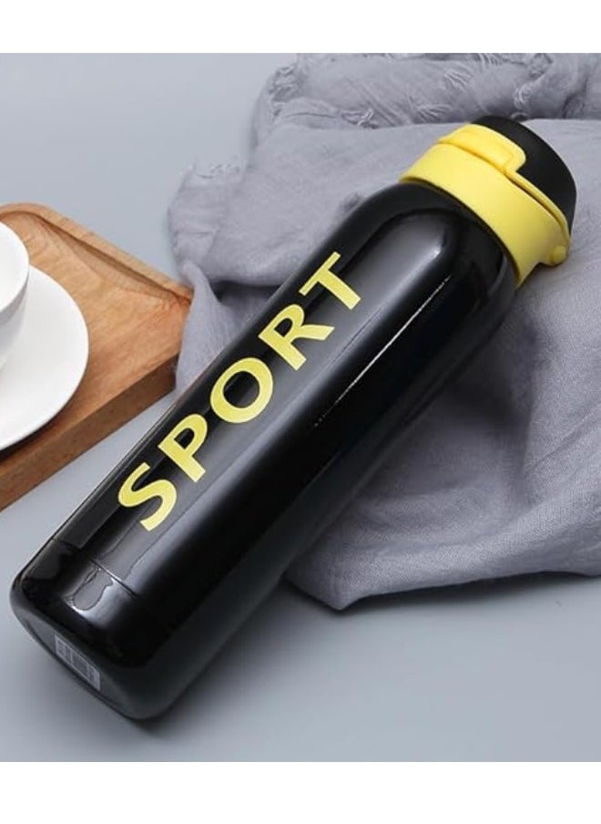 Twisoo Stainless Steel Sports Water Bottle – Vacuum Insulated & Leak Proof (500ml, Black)