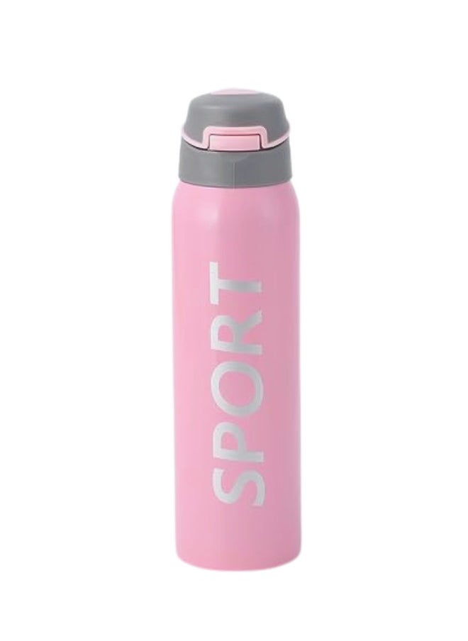 Twisoo Stainless Steel Sports Water Bottle – Vacuum Insulated & Leak Proof (500ml, Pink)