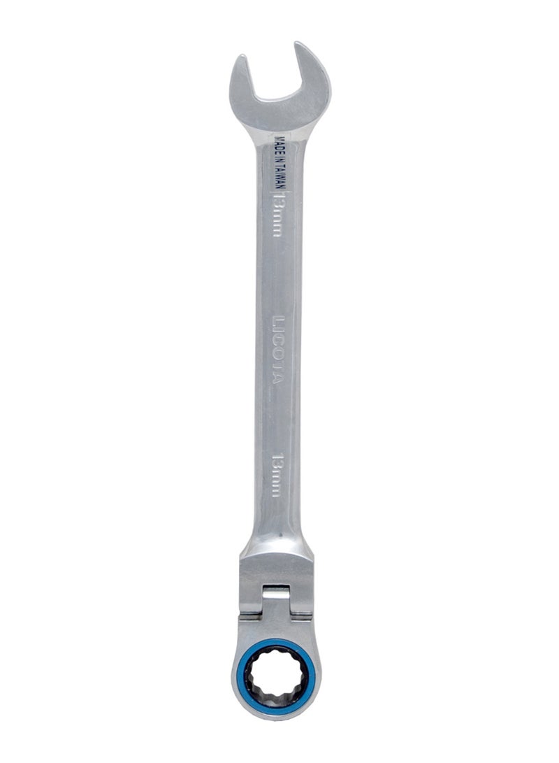 Flexible Ratchet Combination Wrench Silver/Blue/Black